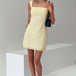 Princess Polly Light Yellow Mini Dress